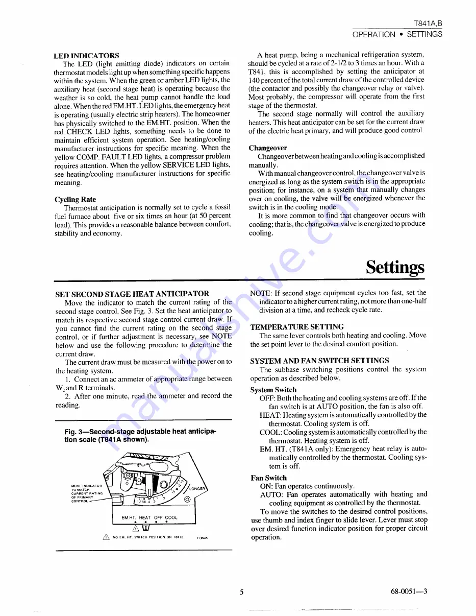 Honeywell Easy-To-See TRADELINE T841B User Manual Download Page 5