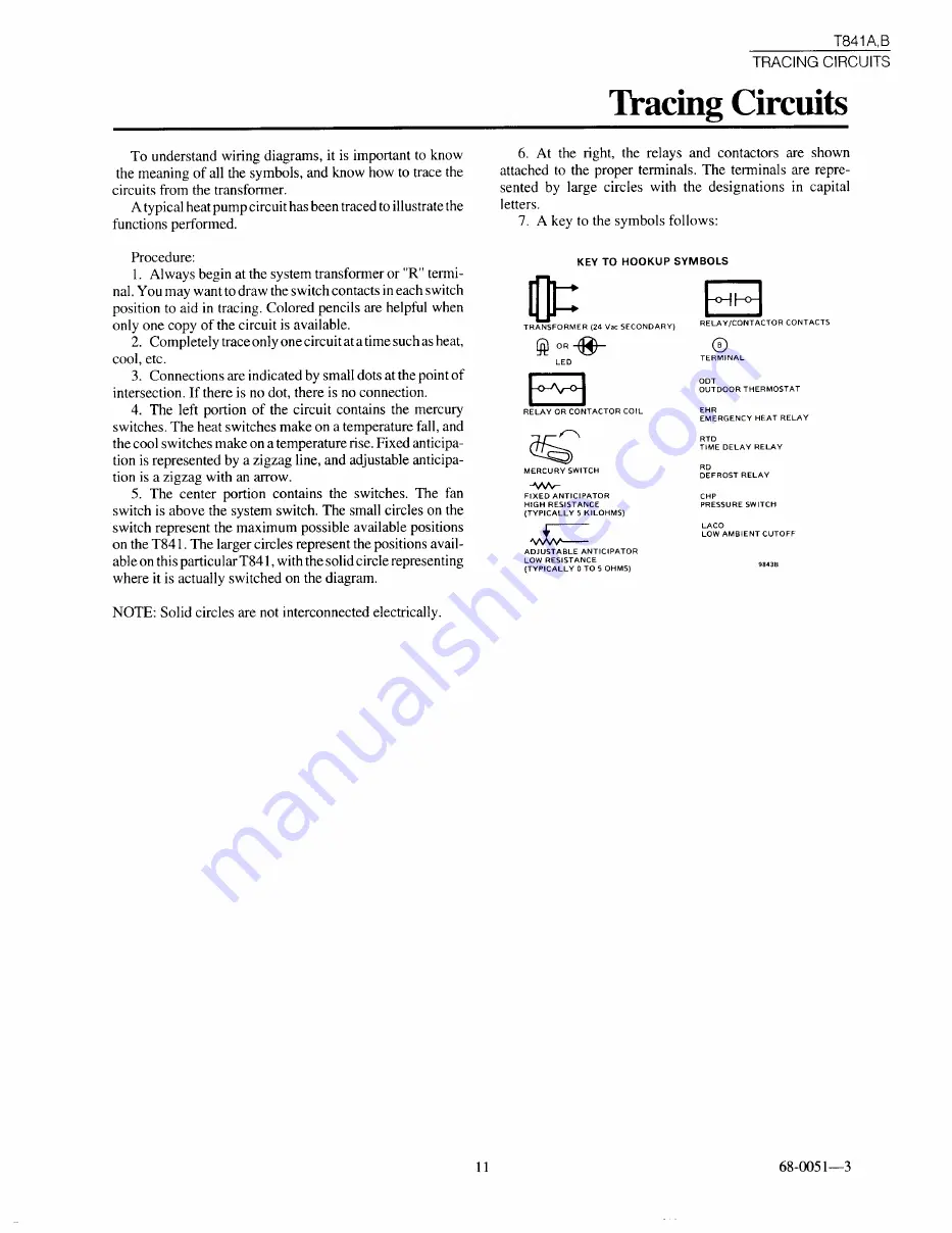 Honeywell Easy-To-See TRADELINE T841B Скачать руководство пользователя страница 11