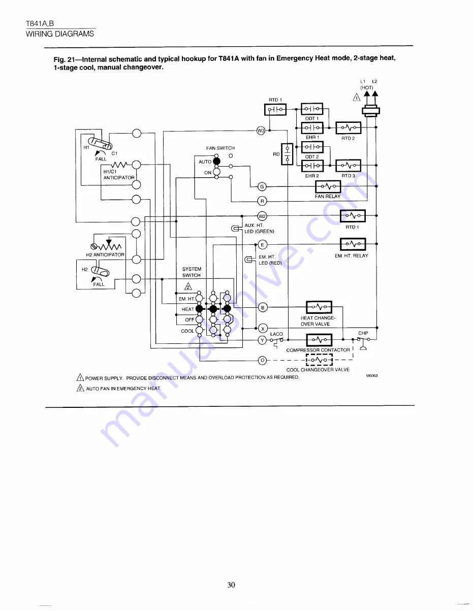 Honeywell Easy-To-See TRADELINE T841B User Manual Download Page 30