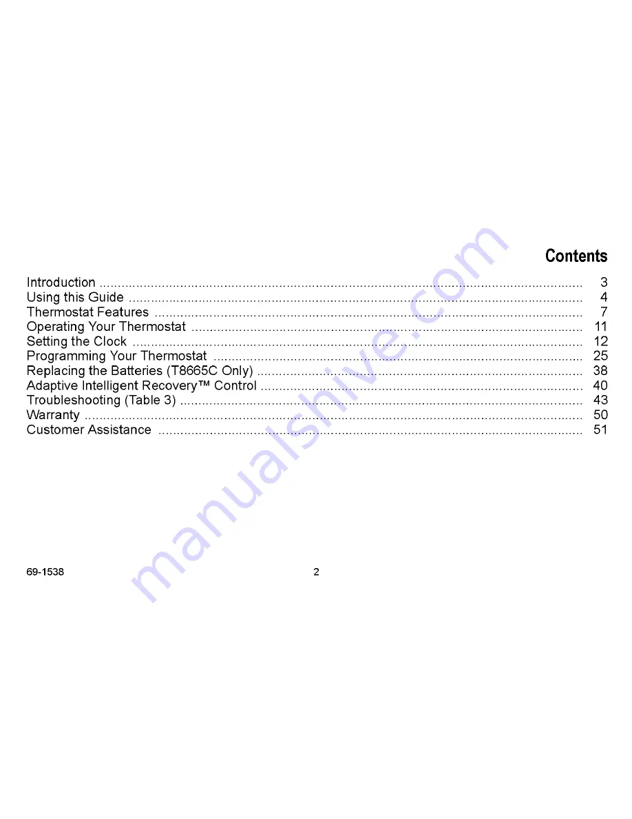 Honeywell EnergyPro T8665C Owner'S Manual Download Page 2