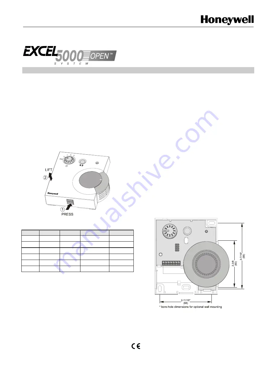 Honeywell EXCEL 5000 OPEN T7460A Installation Instructions Manual Download Page 1