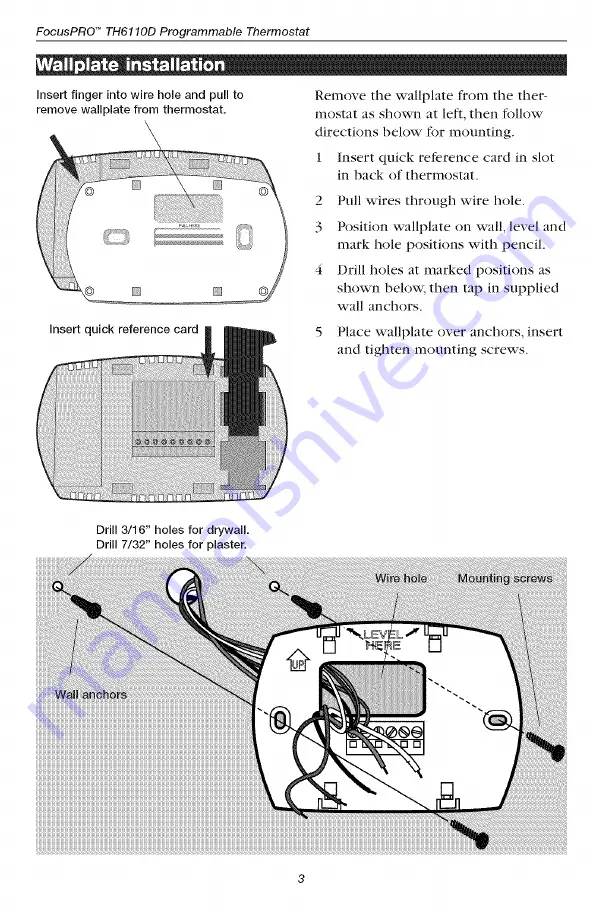 Honeywell FocusPRO TH6110D Manual Download Page 5