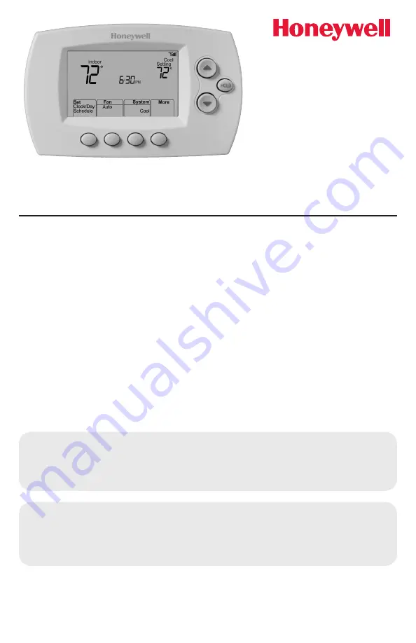 Honeywell FocusPRO TH6320WF Wi-Fi Series Installation Manual Download Page 13