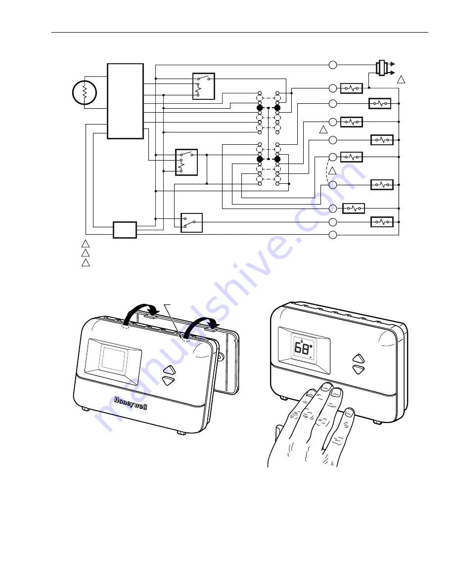 Honeywell HEAT PUMP THERMOSTAT T8411R Manual Download Page 5