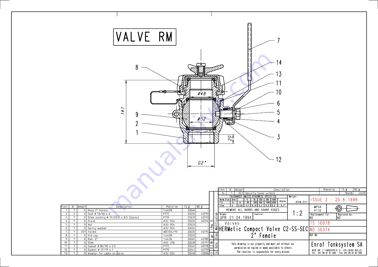 Honeywell HERMetic UTImeter Gtex Chem IIC Operation And Service Manual Download Page 68