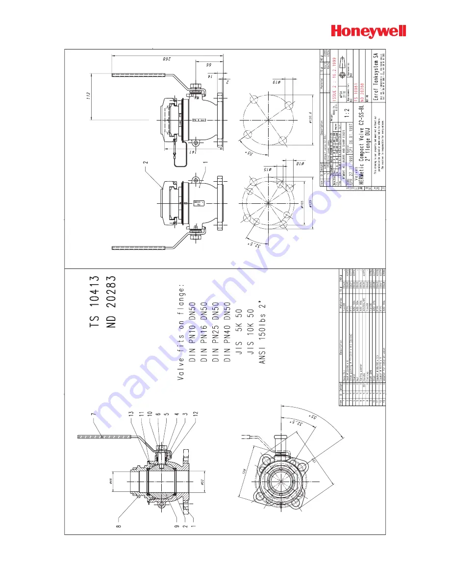 Honeywell HERMetic UTImeter Gtex Chem Operation And Service Manual Download Page 65