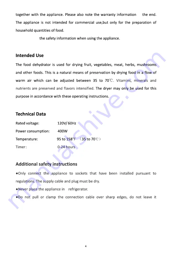 Honeywell HMW-FD996 User Manual Download Page 4