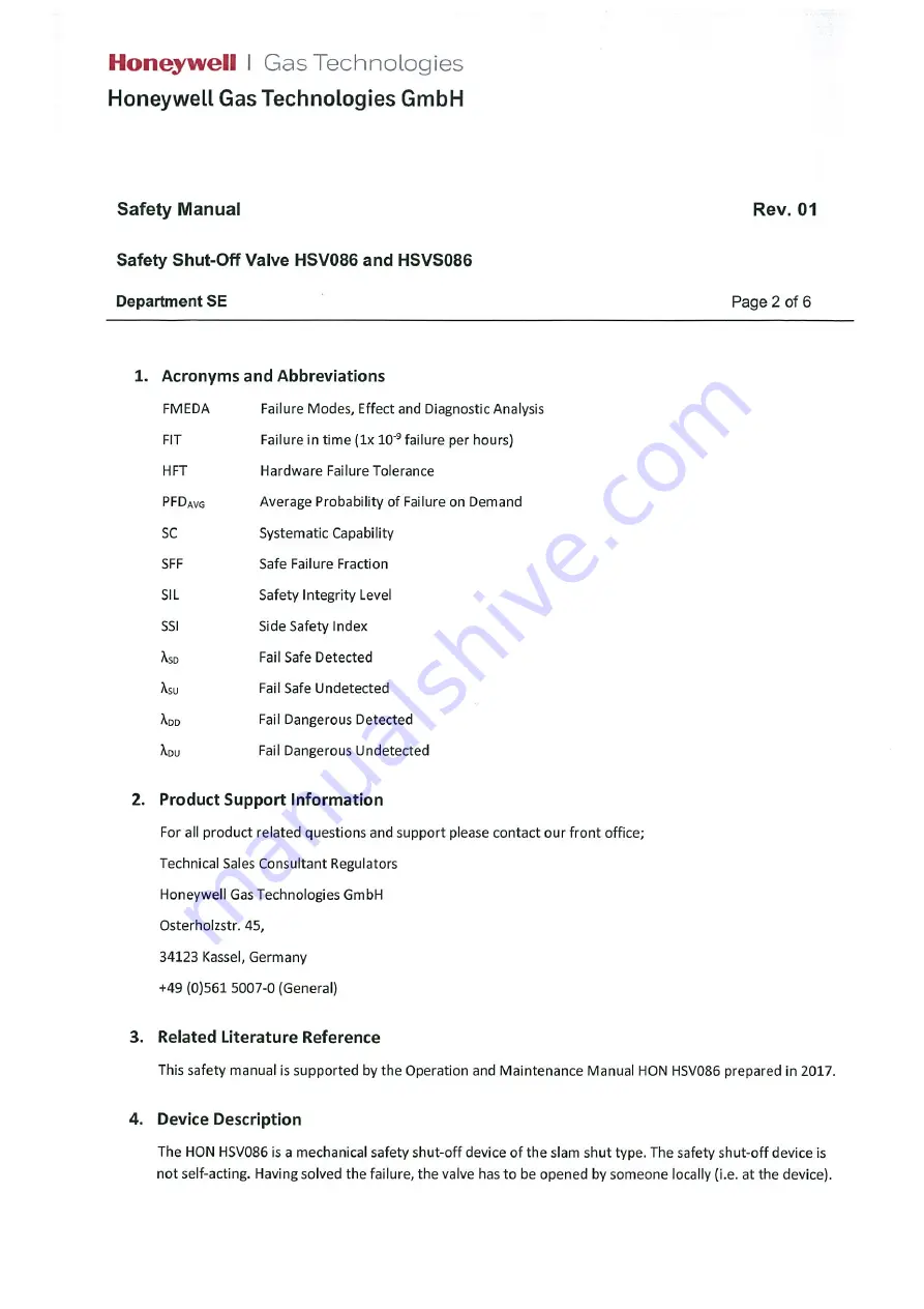 Honeywell HON HSV086 Скачать руководство пользователя страница 44