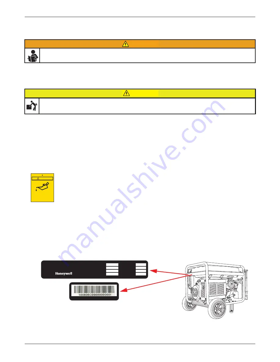 Honeywell HW4000 - Portable Generator NOT Owner'S Manual Download Page 11