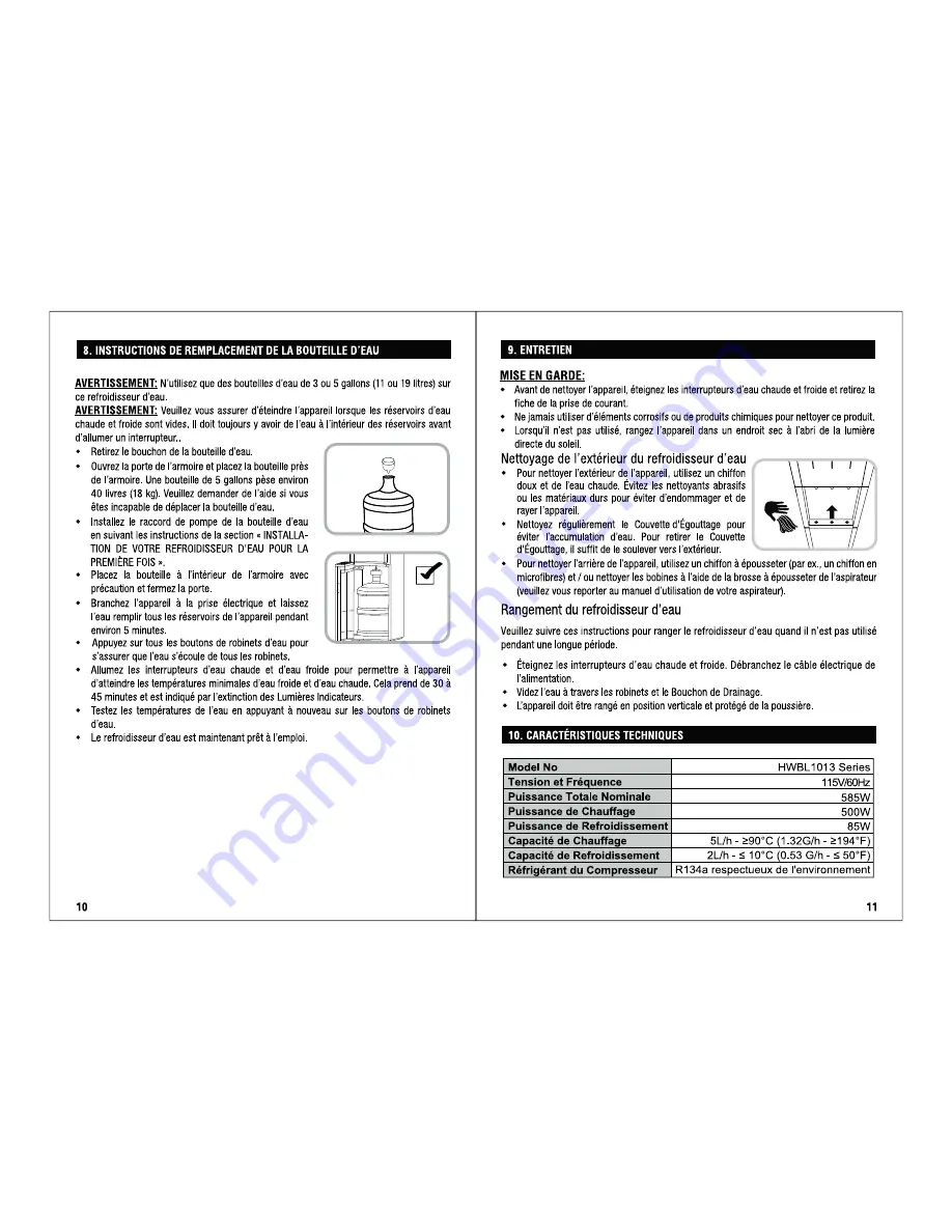 Honeywell HWBL 1013 series Owner'S Manual Download Page 13