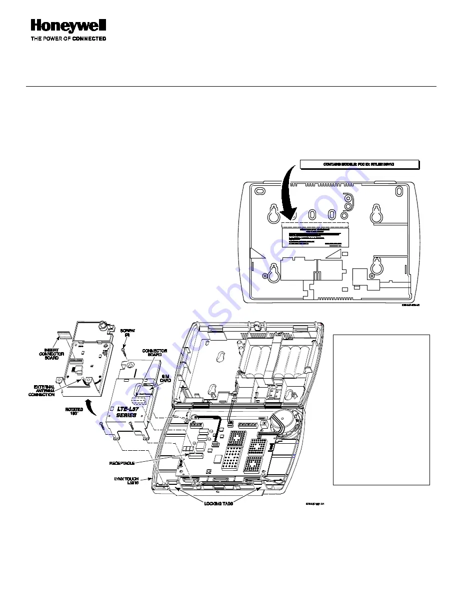 Honeywell LTE-L57V Installation Manual Download Page 1