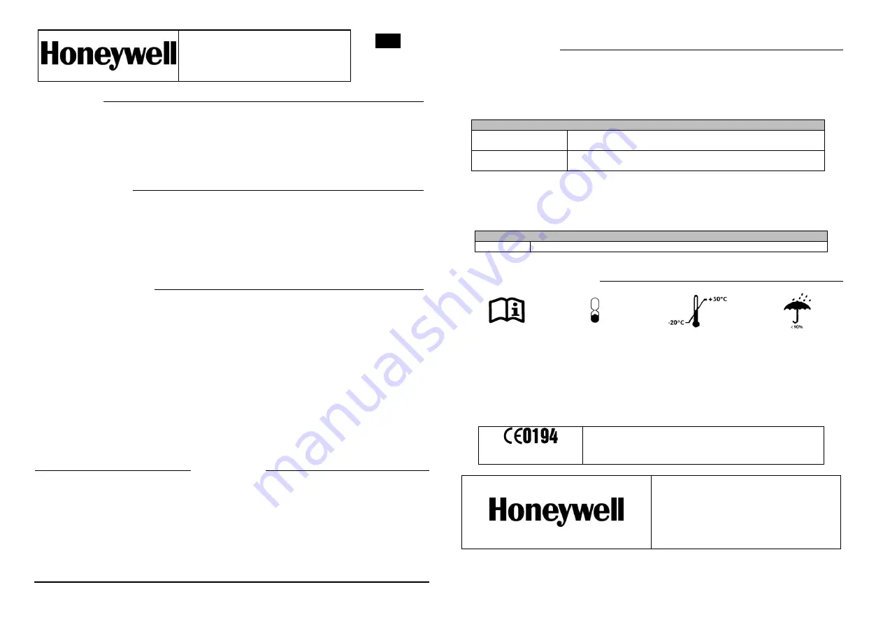 Honeywell MICRO-K 1799071 Instructions For Use Download Page 1