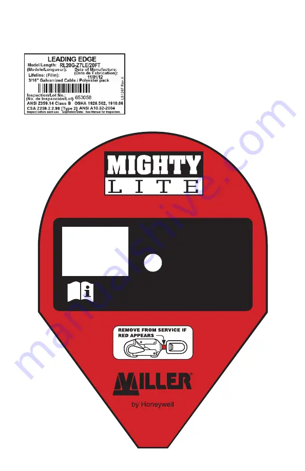 Honeywell Miller MightyLite RL20G-Z7LE/20FT Скачать руководство пользователя страница 8