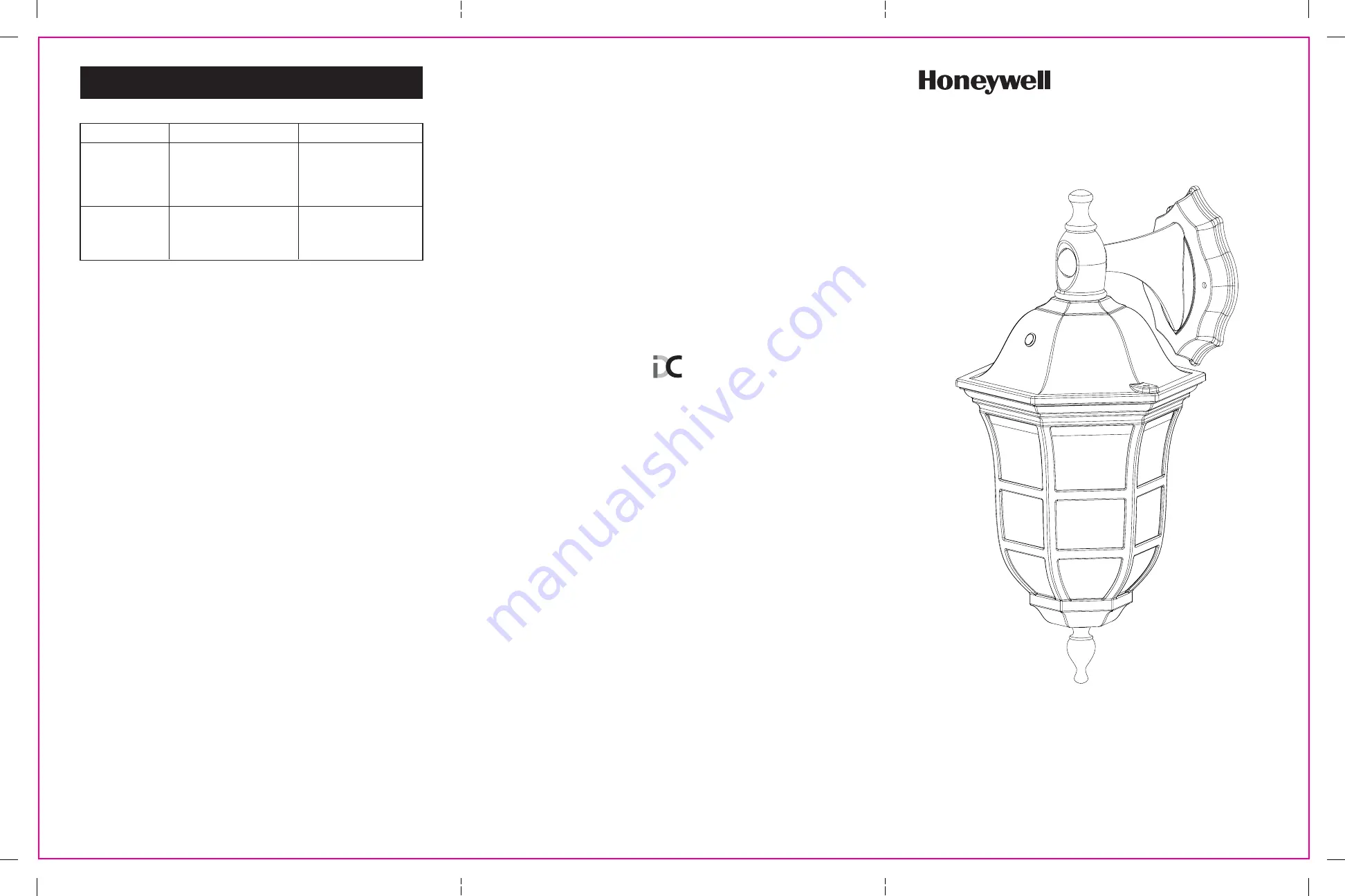 Honeywell ML03 Series Use And Care Manual Download Page 1