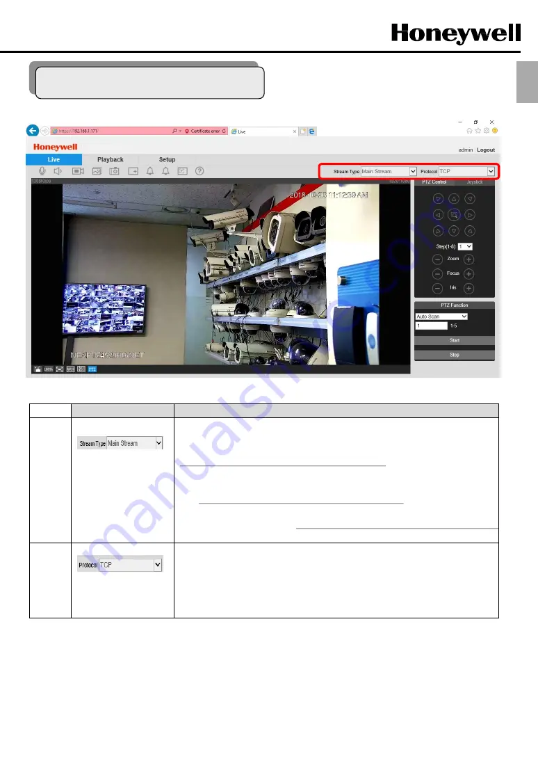 Honeywell NEXPTZ4520HD-NET Operation Manual Download Page 11