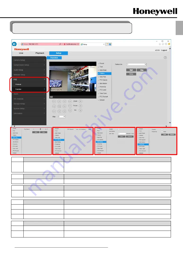 Honeywell NEXPTZ4520HD-NET Operation Manual Download Page 26