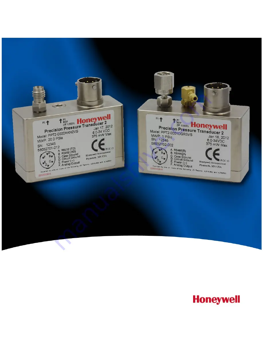 Honeywell PPT2 Скачать руководство пользователя страница 2