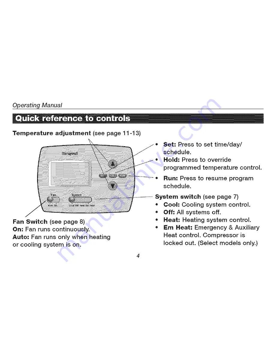 Honeywell PRO TH4000 series Owner'S Manual Download Page 6