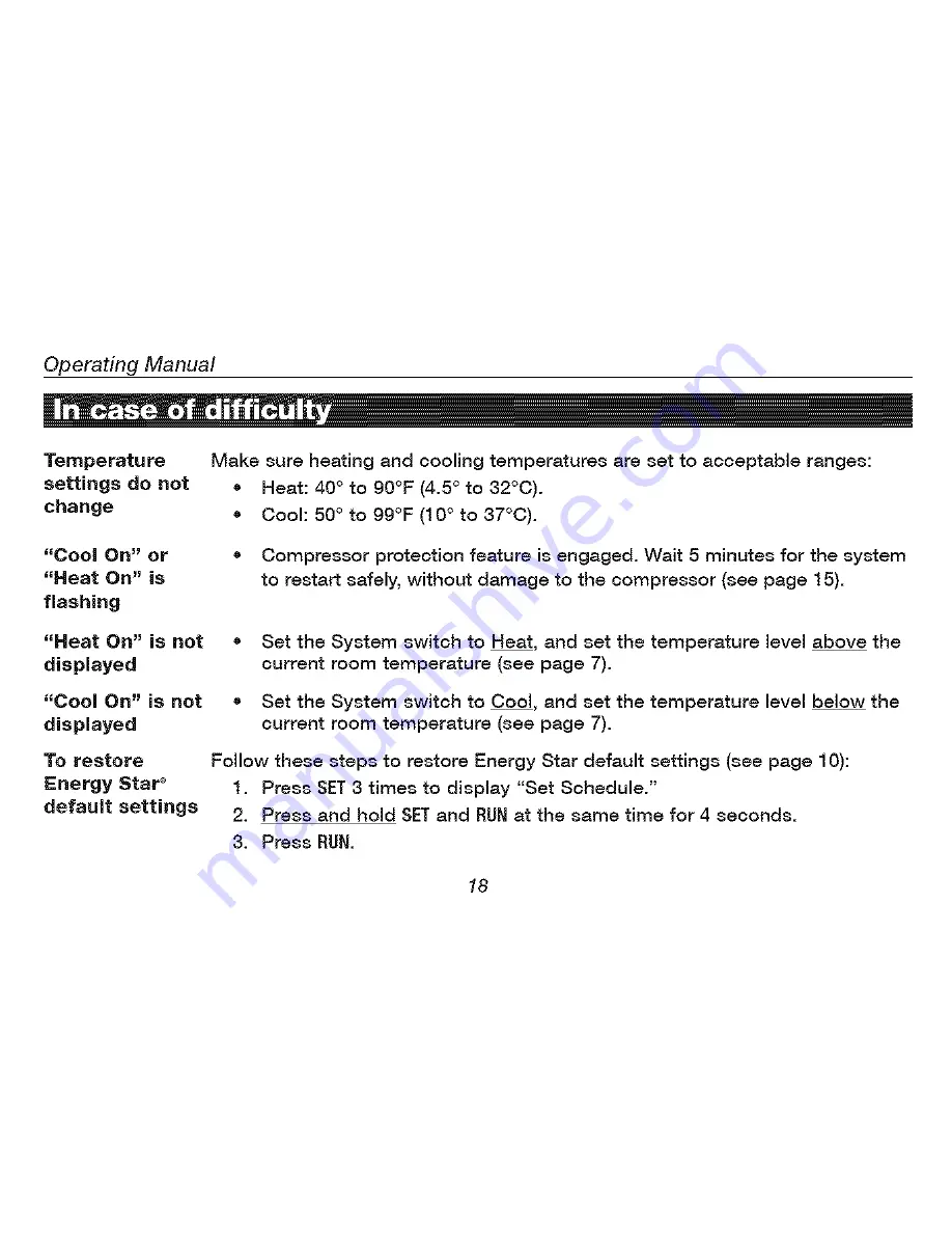 Honeywell PRO TH4000 series Owner'S Manual Download Page 20