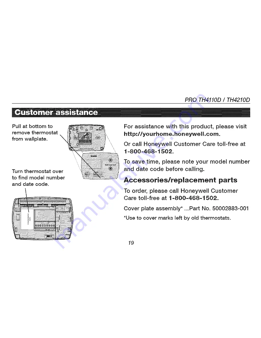 Honeywell PRO TH4000 series Owner'S Manual Download Page 21