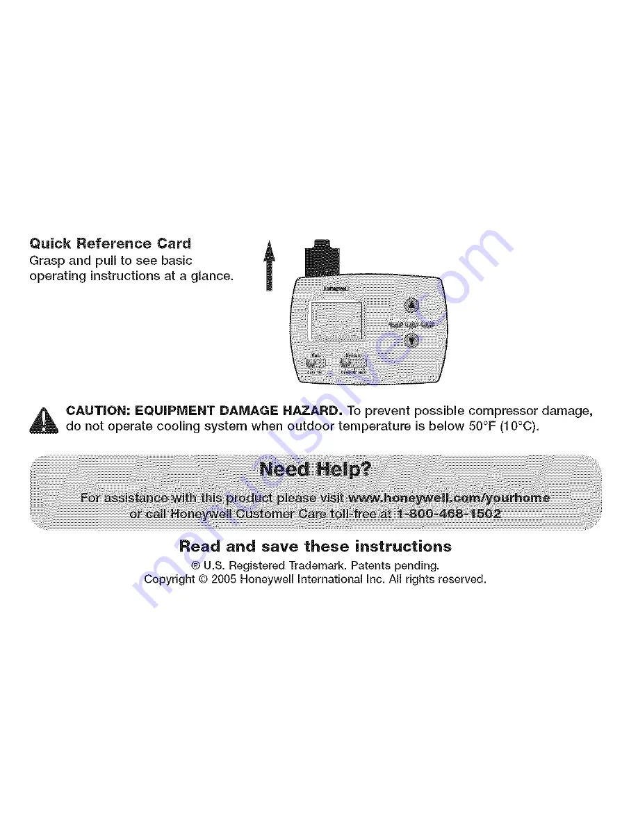 Honeywell PRO TH4110B Owner'S Manual Download Page 2