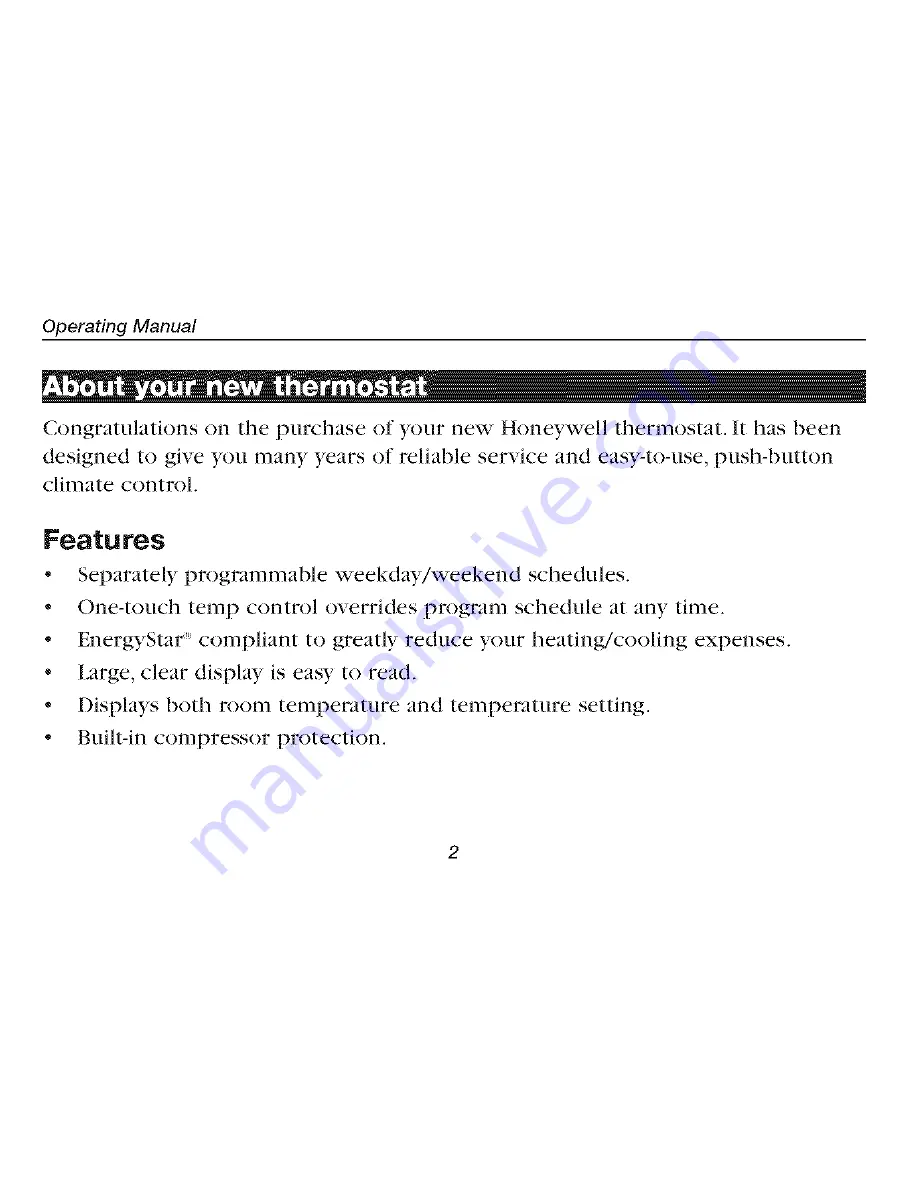 Honeywell PRO TH4110B Owner'S Manual Download Page 4