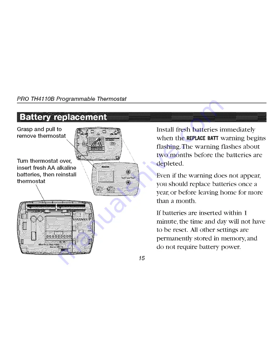 Honeywell PRO TH4110B Owner'S Manual Download Page 17