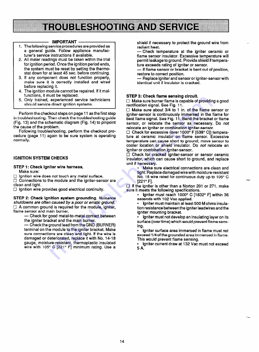 Honeywell S890C Manual Download Page 14