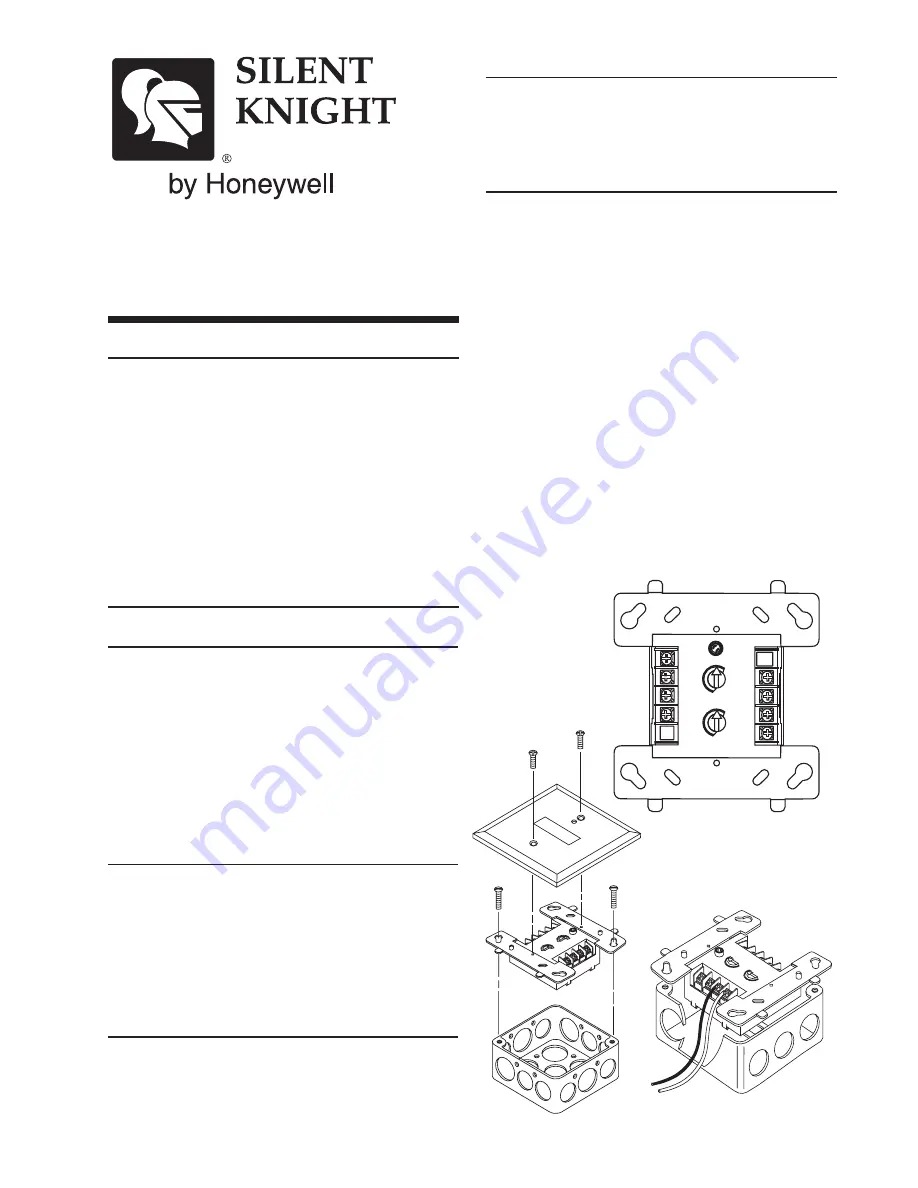 Honeywell Silent Knight IDP-Monitor-2 Installation And Maintenance Instructions Download Page 1