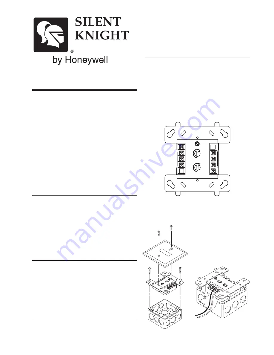 Honeywell Silent Knight IDP-Monitor Installation And Maintenance Instructions Download Page 1