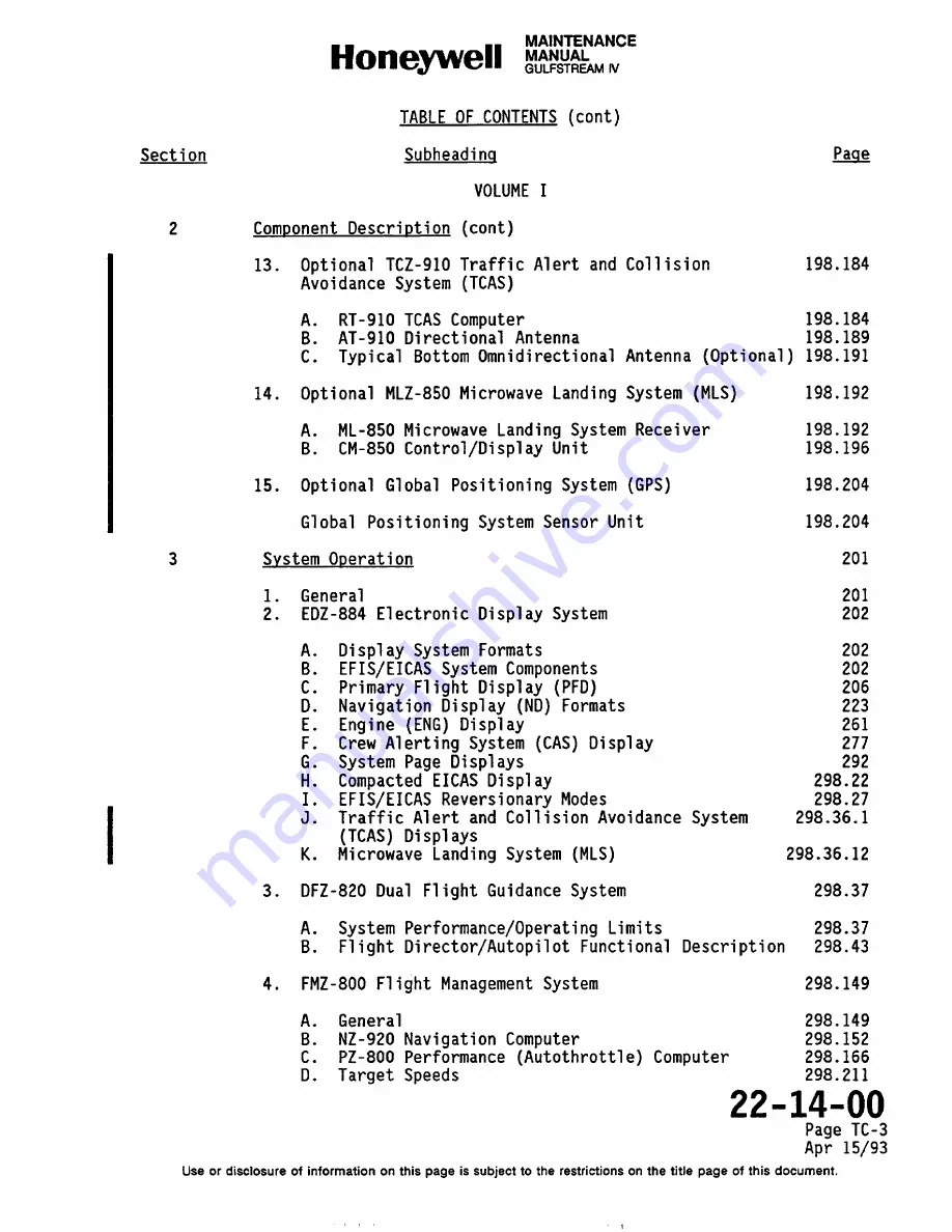 Honeywell SPZ-8000 Maintenance Manual Download Page 18