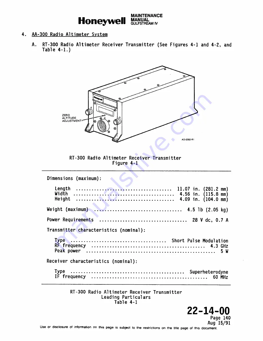 Honeywell SPZ-8000 Maintenance Manual Download Page 128