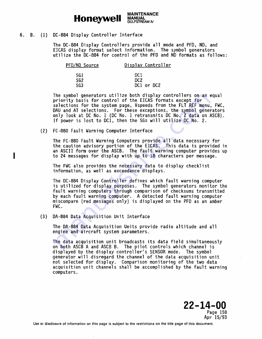 Honeywell SPZ-8000 Maintenance Manual Download Page 144