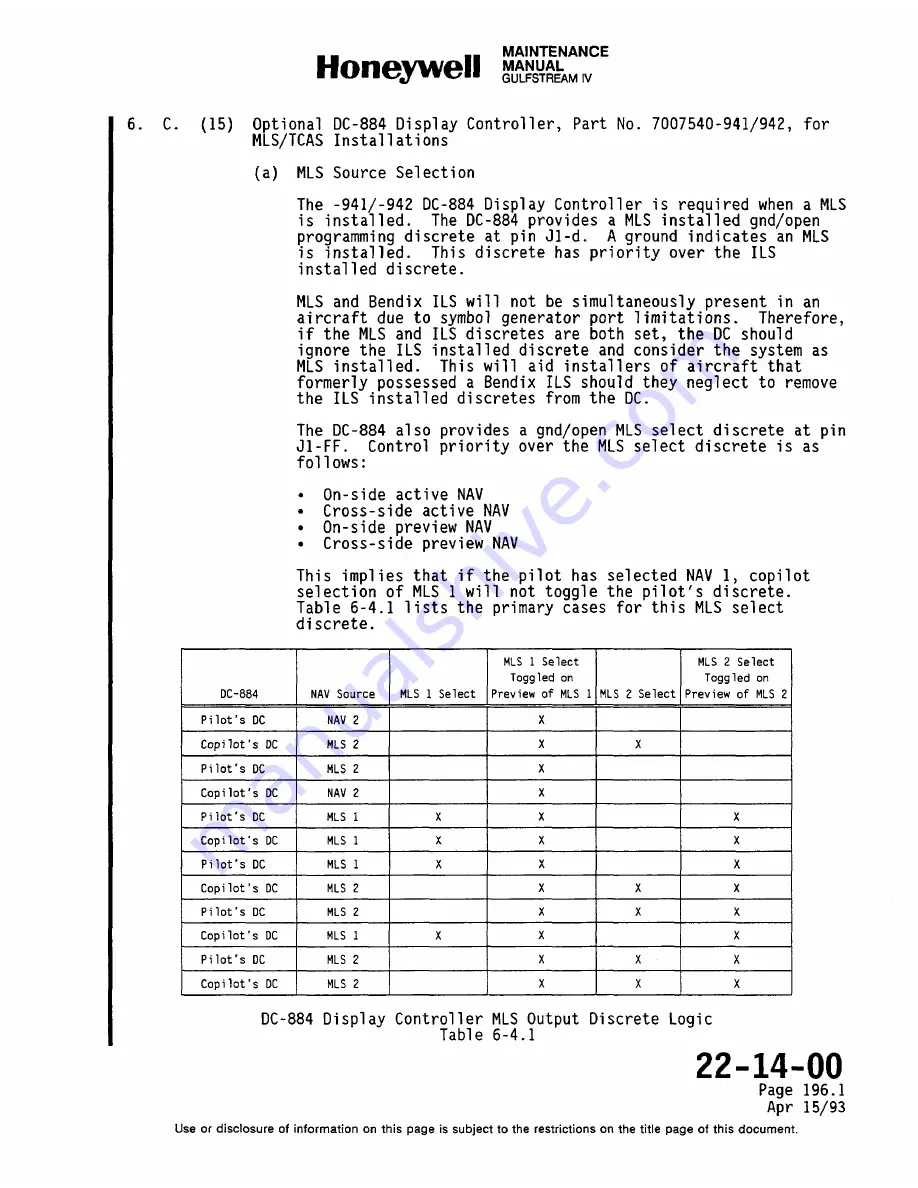 Honeywell SPZ-8000 Maintenance Manual Download Page 182