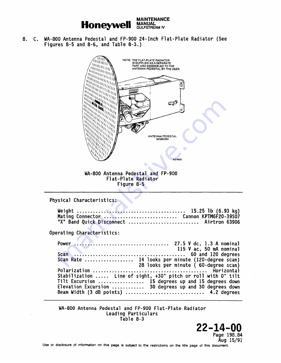 Honeywell SPZ-8000 Maintenance Manual Download Page 257