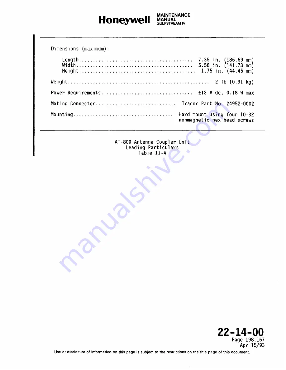 Honeywell SPZ-8000 Maintenance Manual Download Page 332