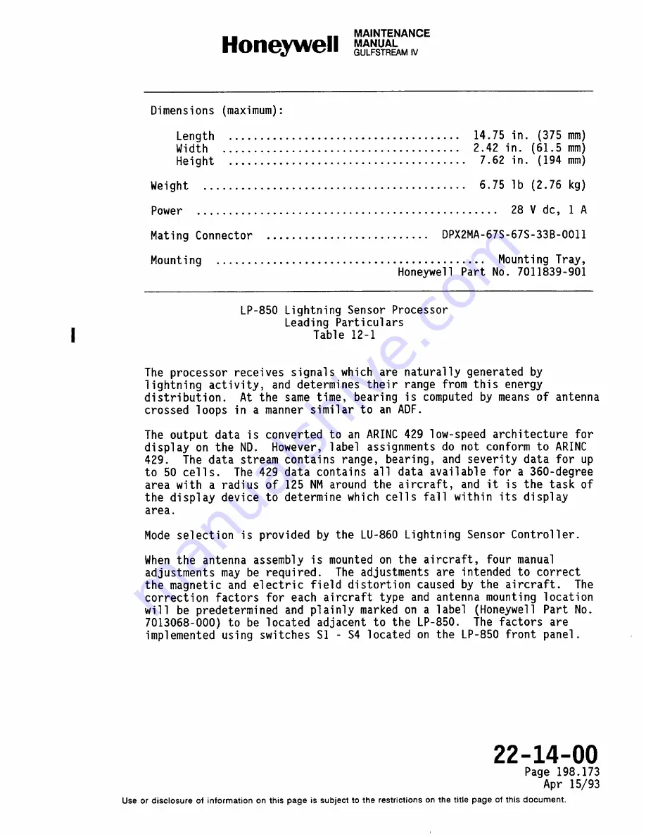 Honeywell SPZ-8000 Maintenance Manual Download Page 338