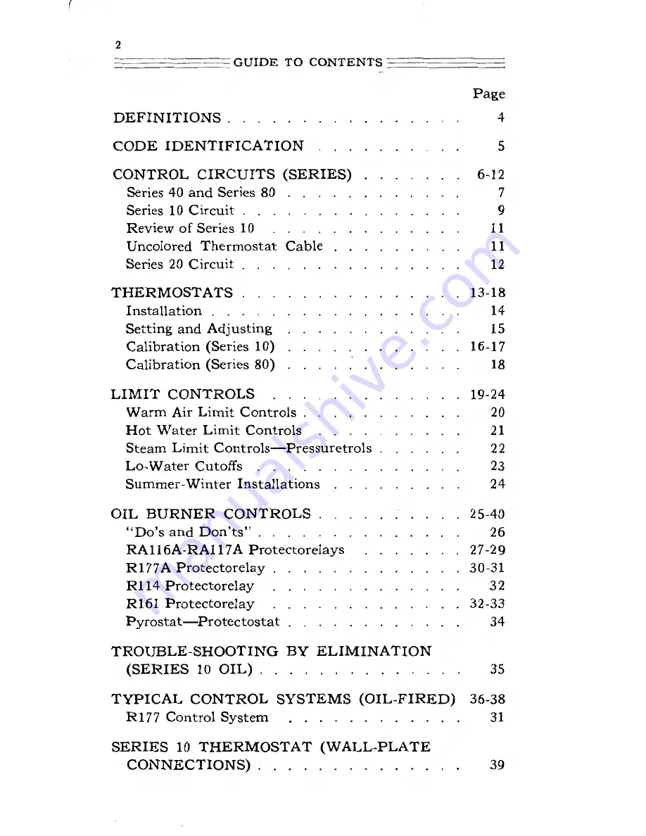 Honeywell T109A Handbook For The Installer And Service Man Download Page 2