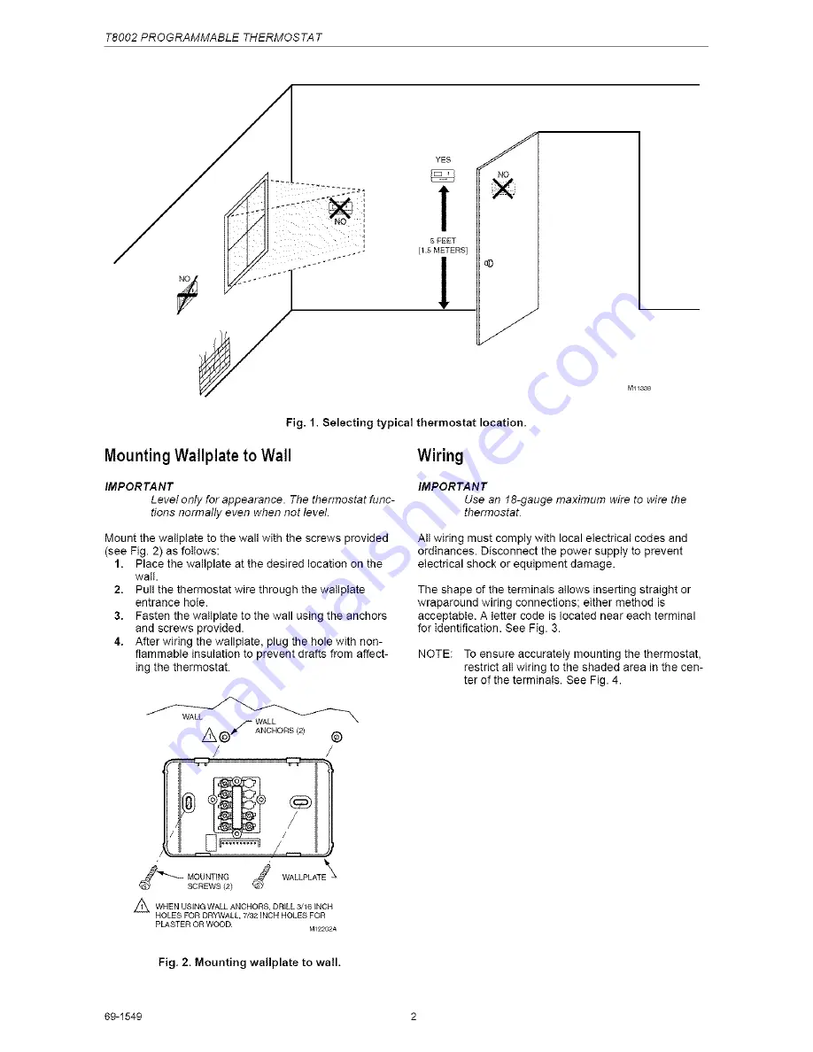 Honeywell T8002 Скачать руководство пользователя страница 2