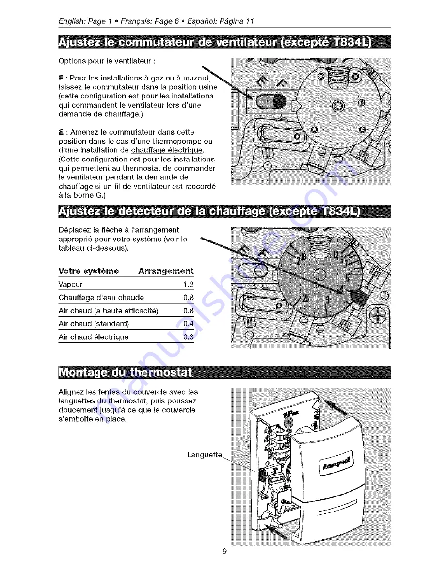 Honeywell T8034N Скачать руководство пользователя страница 9