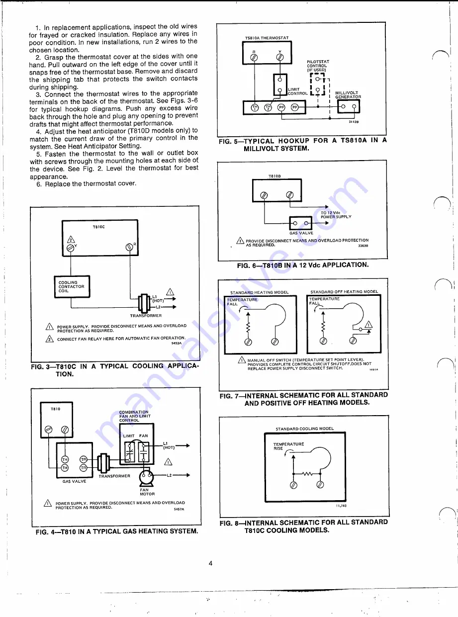 Honeywell T810A Manual Download Page 4