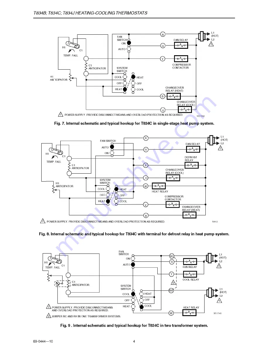 Honeywell T834J Скачать руководство пользователя страница 4