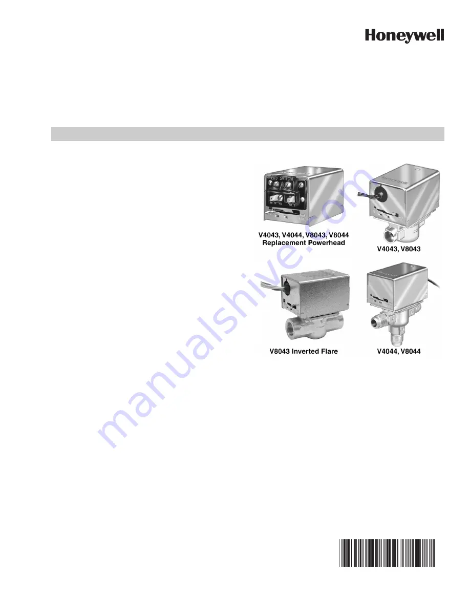 Honeywell TRADELINE :  V8043A Manual Download Page 1