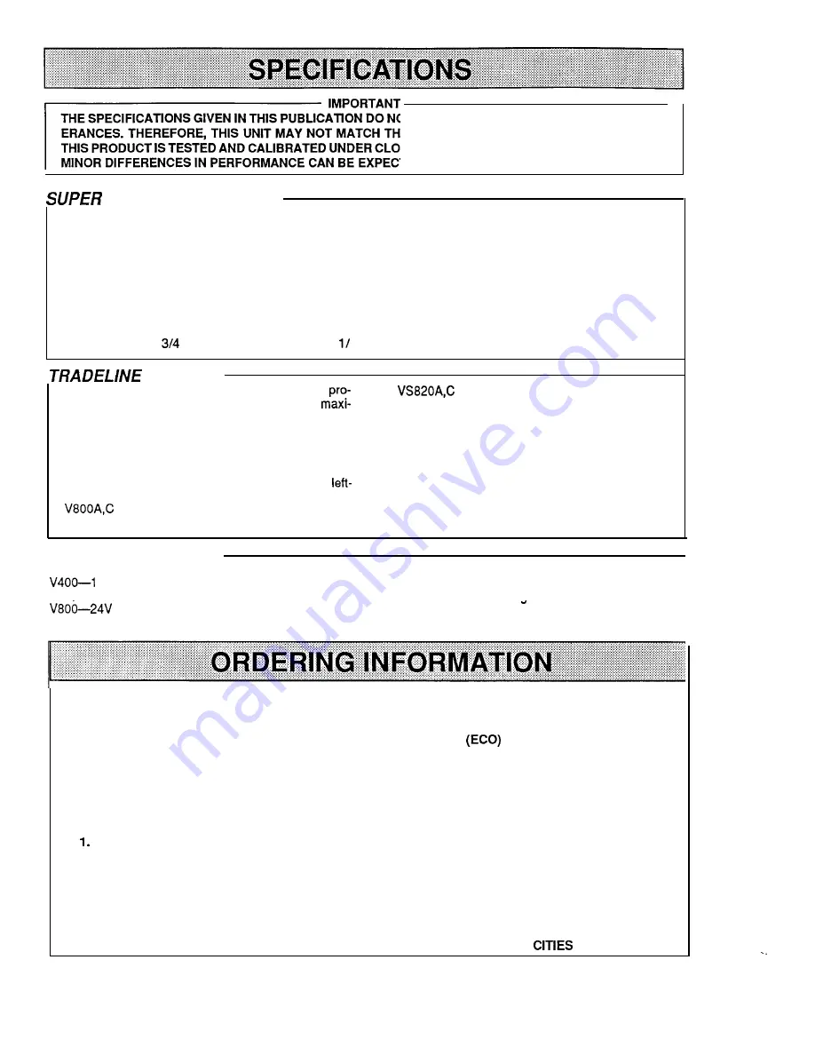 Honeywell V800 Quick Start Manual Download Page 2