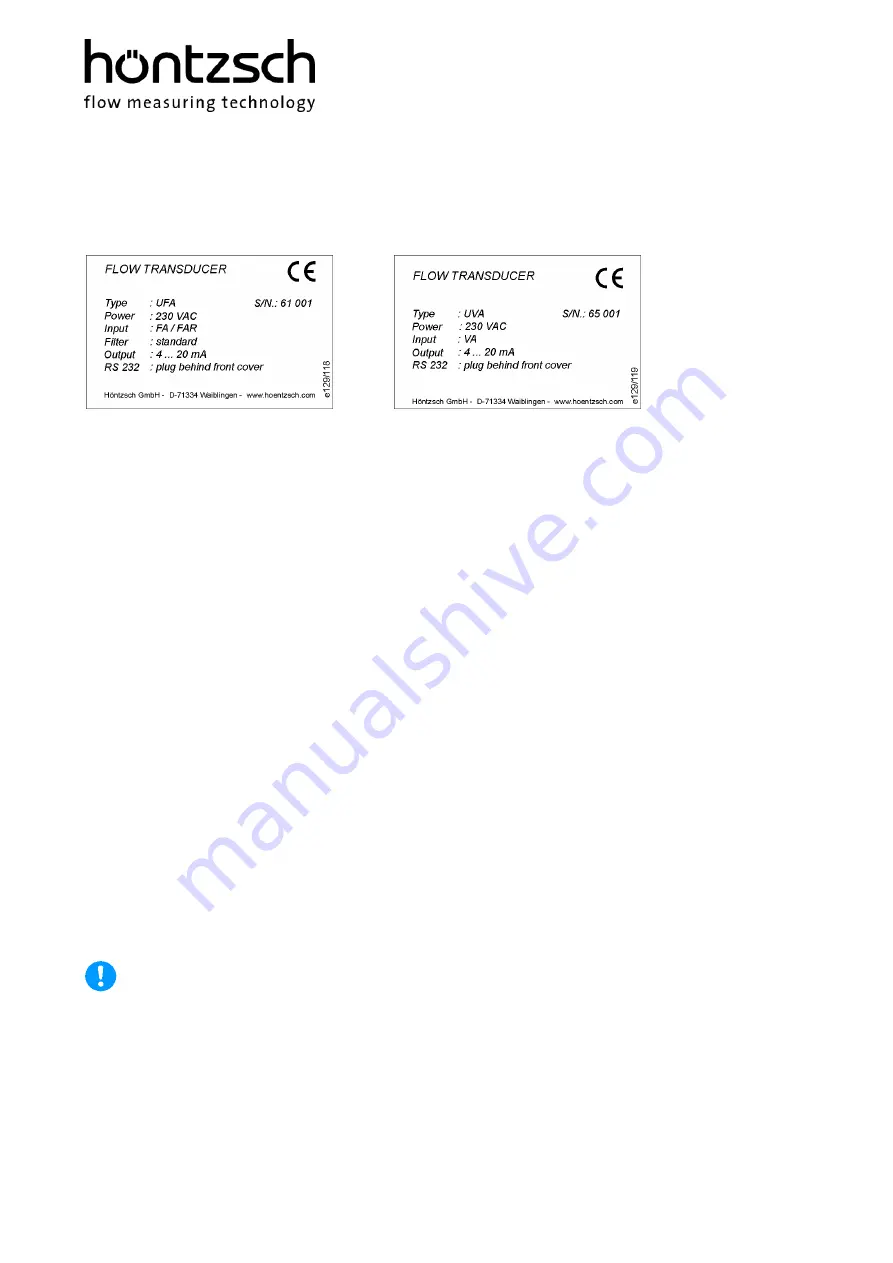 Hontzsch UFA Operating Instructions Manual Download Page 4