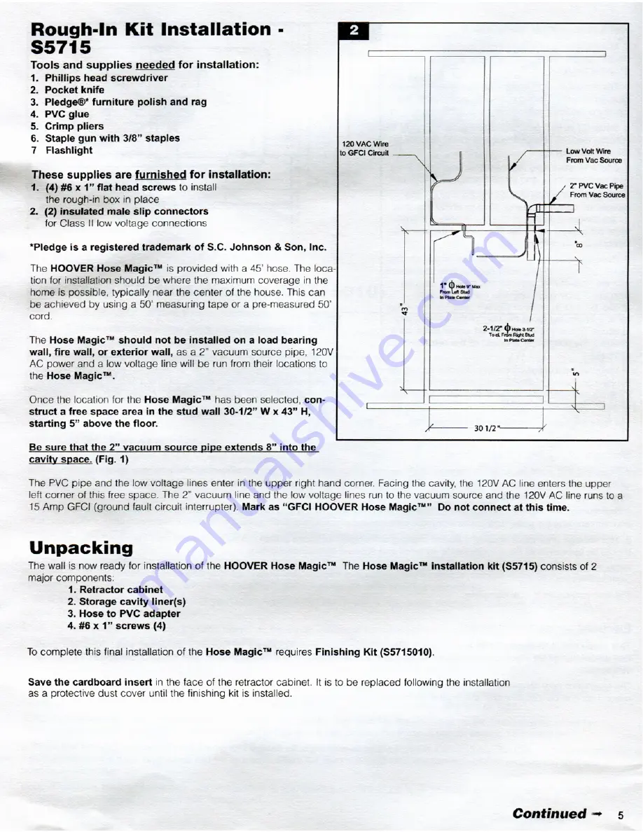 Hoover Hose Magic Owner'S Manual Download Page 5