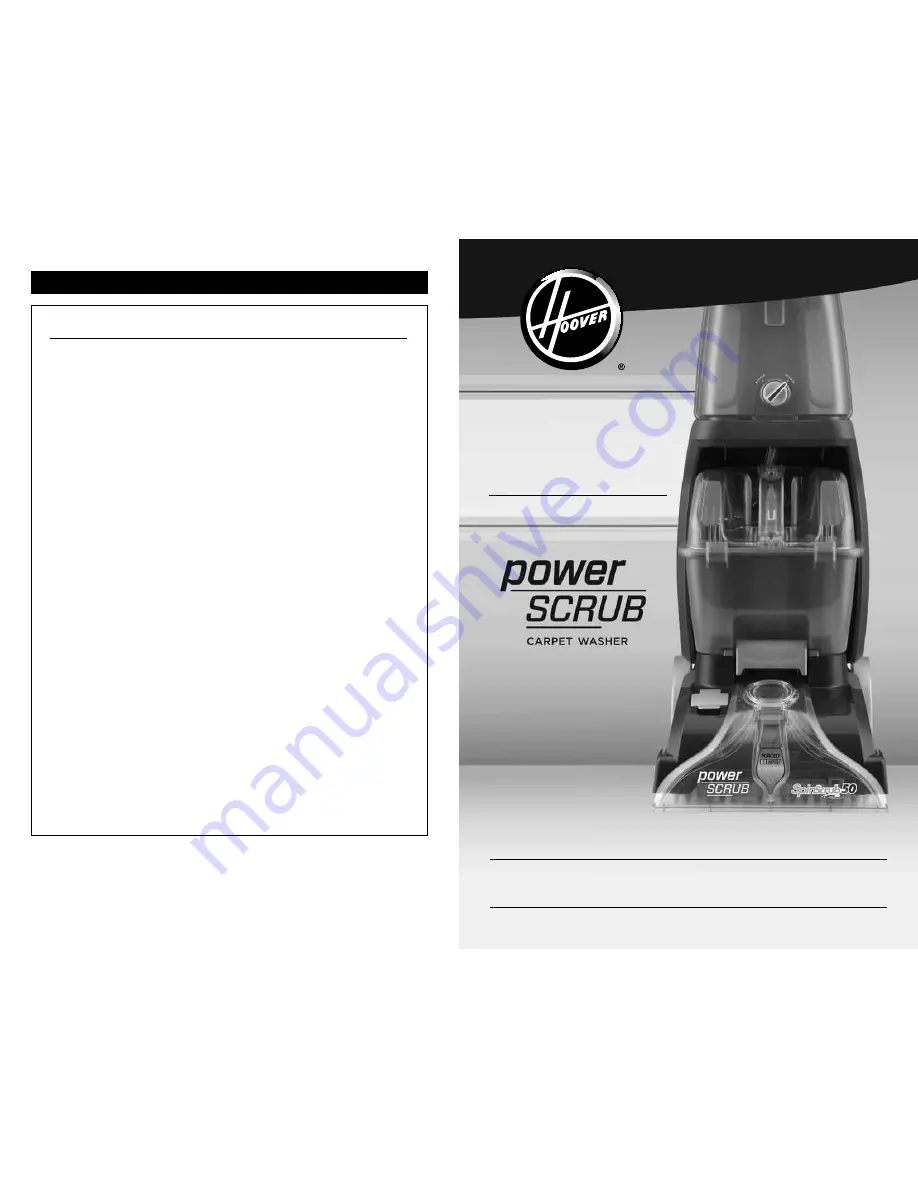 Hoover POWER SCRUB Owner'S Manual Download Page 21