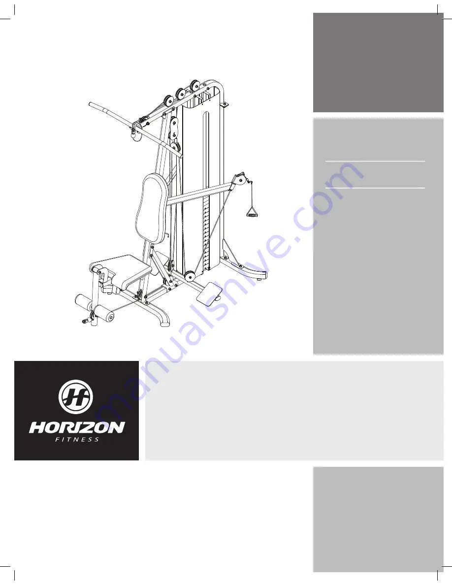 Horizon Fitness Torus 308 User Manual Download Page 1