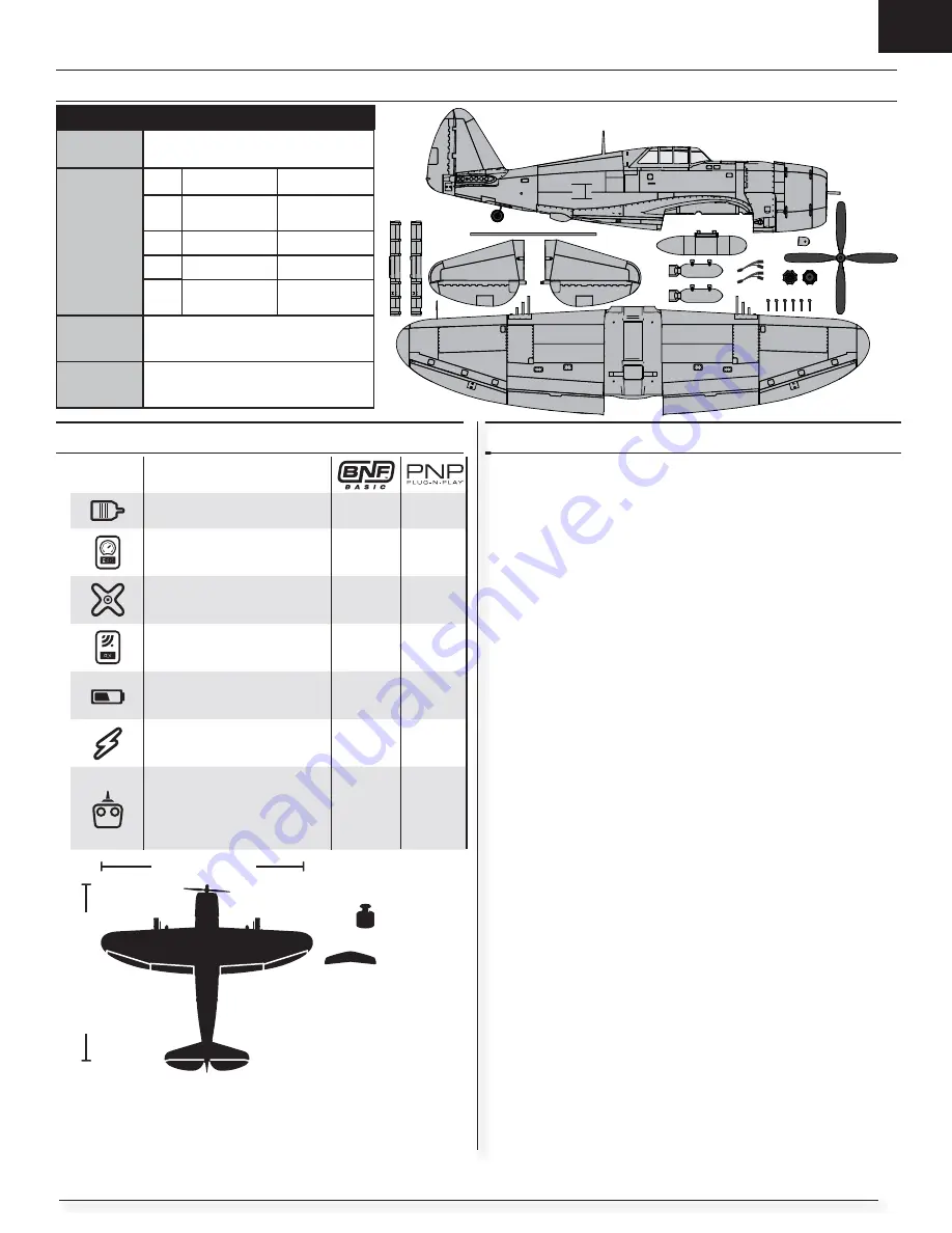 Horizon Hobby E-flite P-47 Instruction Manual Download Page 3