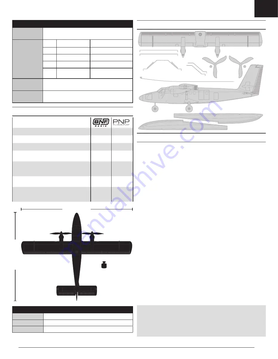 Horizon Hobby E-flite Twin Otter 1.2m Instruction Manual Download Page 3